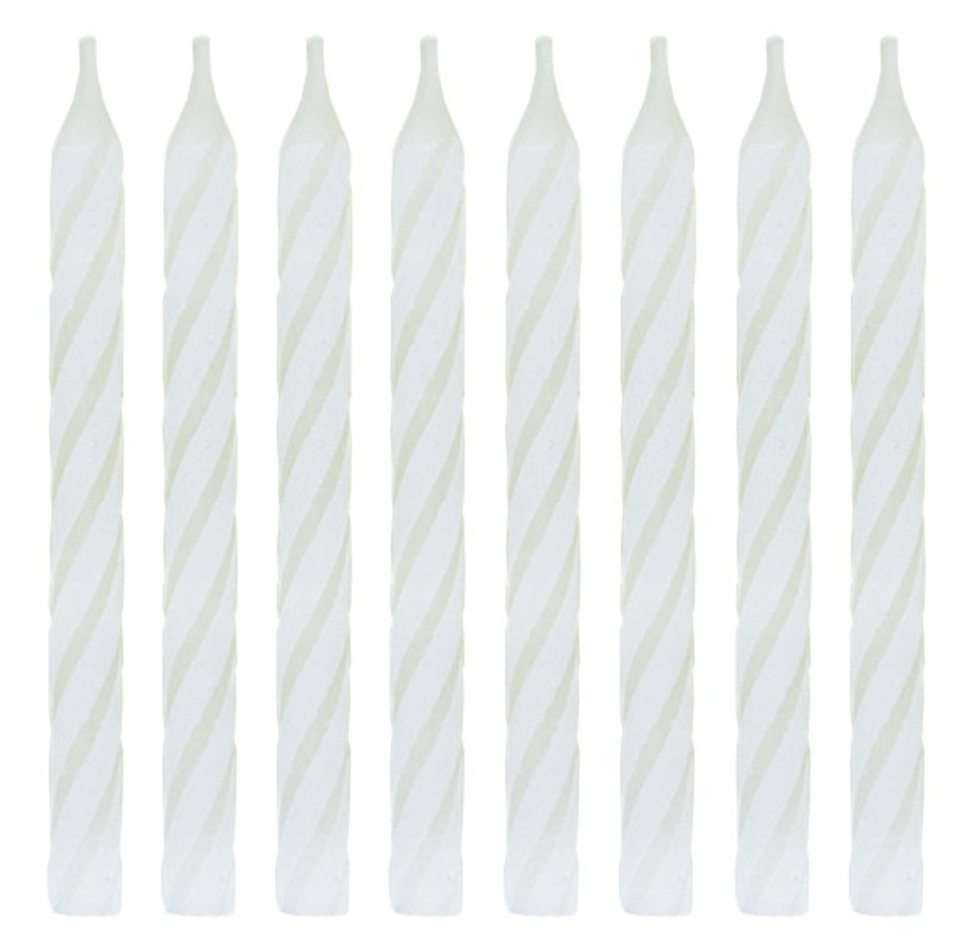 White Spiral Birthday Candles 24ct