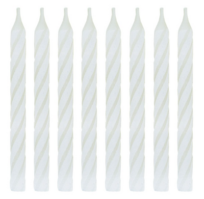 White Spiral Birthday Candles 24ct
