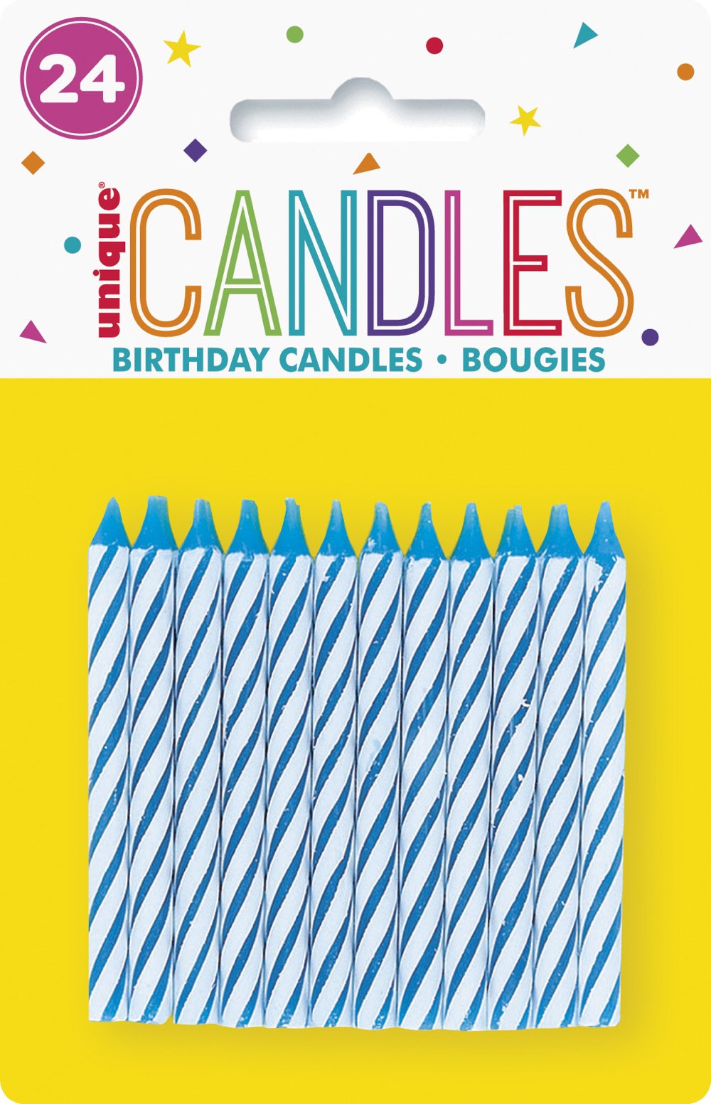 Blue Spiral Birthday Candles 24ct