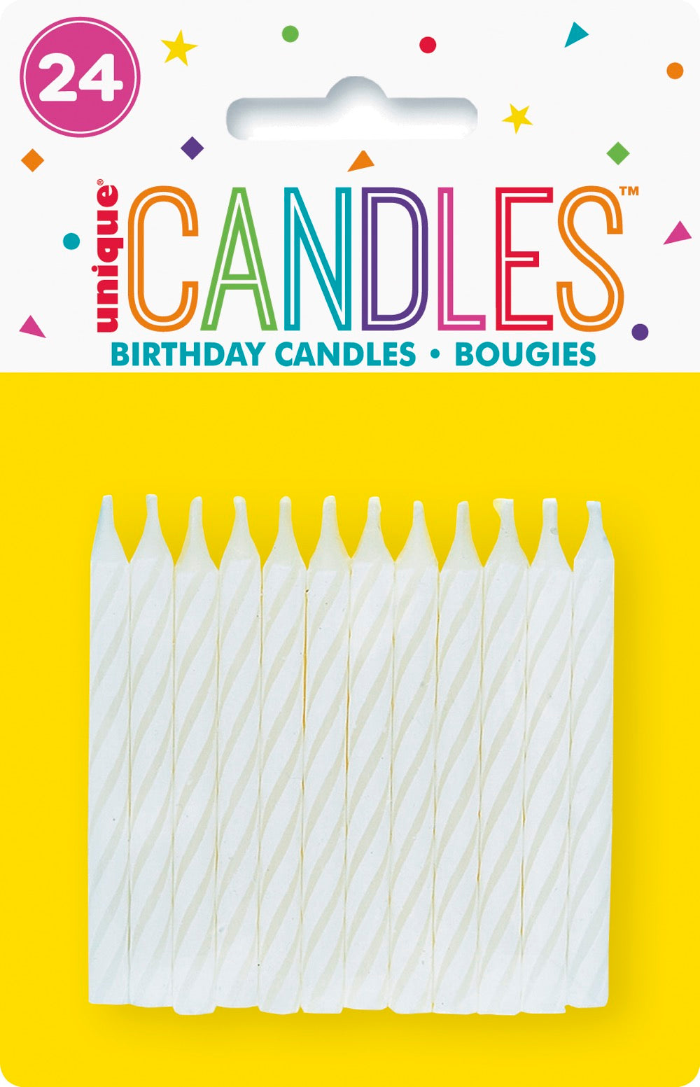 White Spiral Birthday Candles 24ct