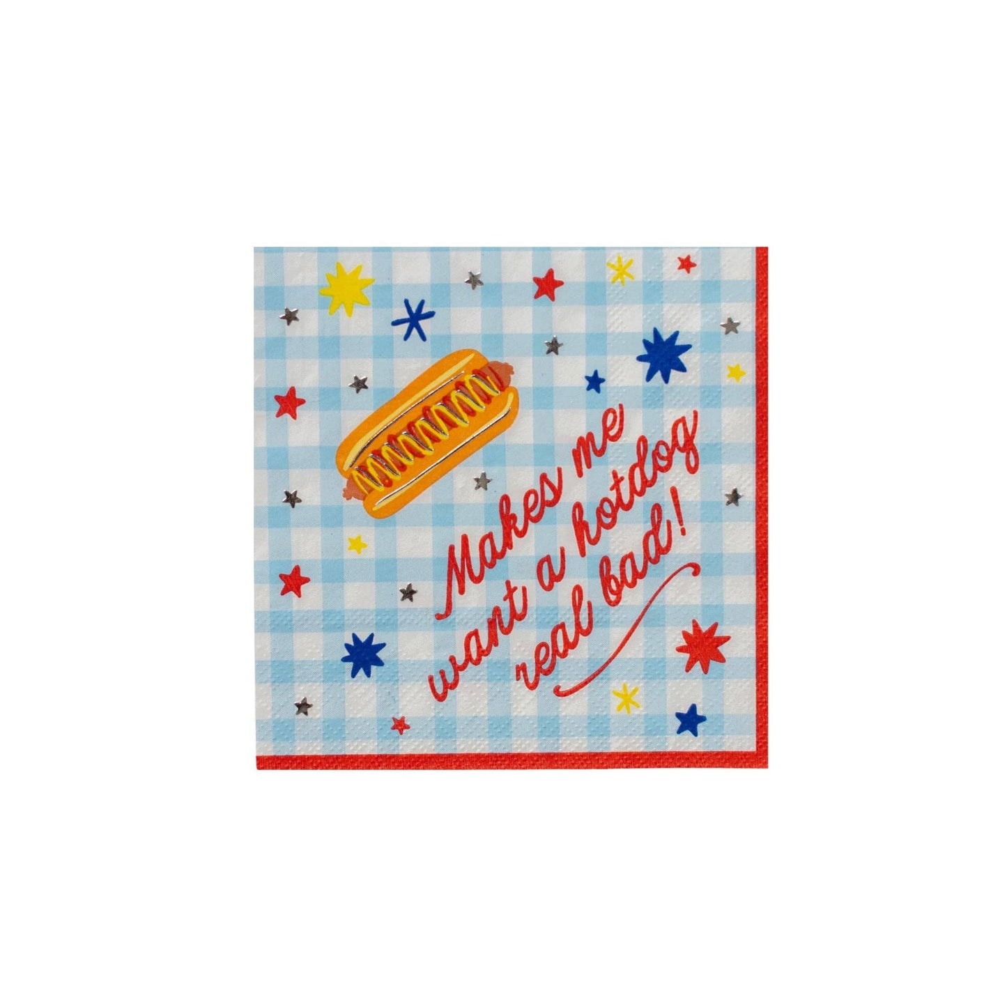 Patriotic Hot Dog Cocktail Napkins