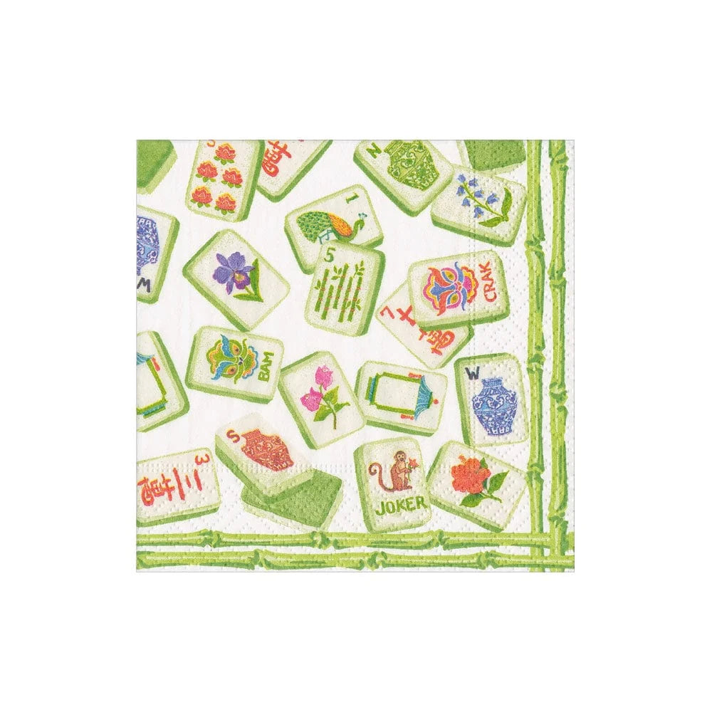Mahjong Green Cocktail Napkins 20ct
