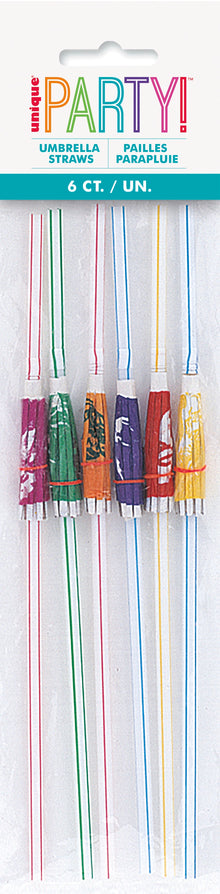 Luau Umbrella Straws 6ct