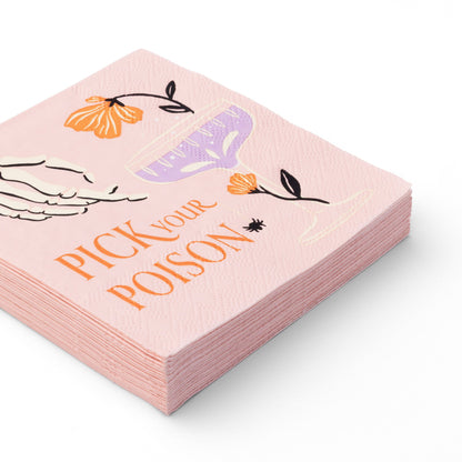 Floral Skulls Halloween Cocktail Napkins (Set of 20)
