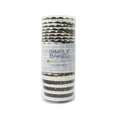 Cup Large Black Confetti Foil/20pk