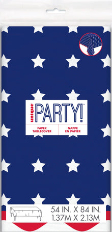Peppy Patriotic Paper Table Cover 54X84