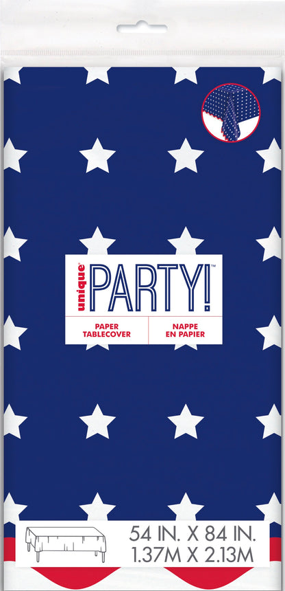 Peppy Patriotic Paper Table Cover 54X84