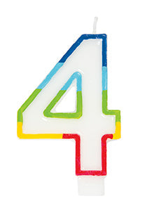 Rainbow Border Number Candle