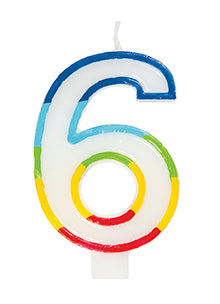 Rainbow Border Number Candle