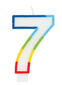 Rainbow Border Number Candle