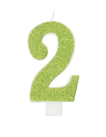 Glitter Number Candle