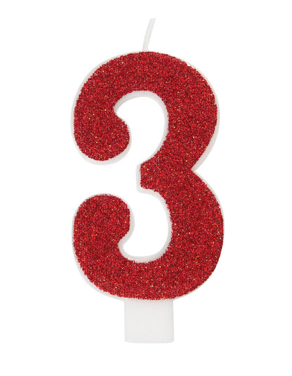 Glitter Number Candle