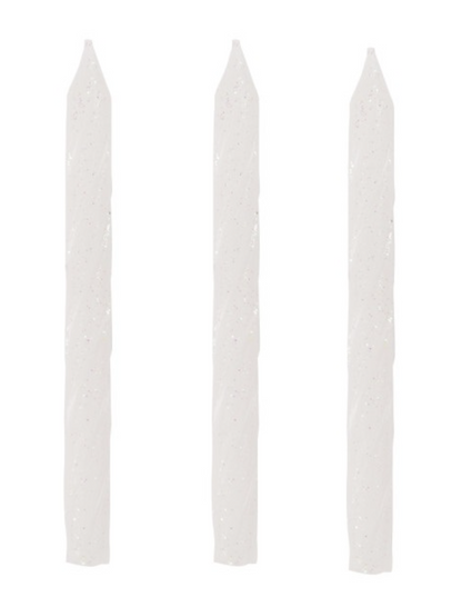 Iridescent Glitter Spiral Birthday Candles 24ct