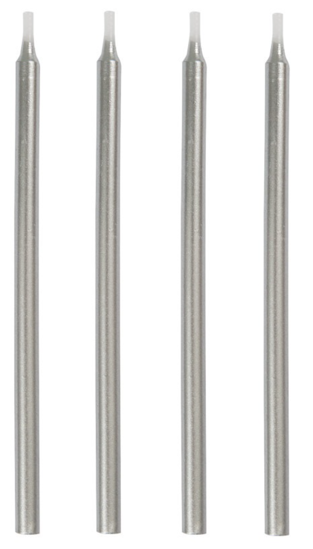 Silver Birthday Candles 5in 12ct