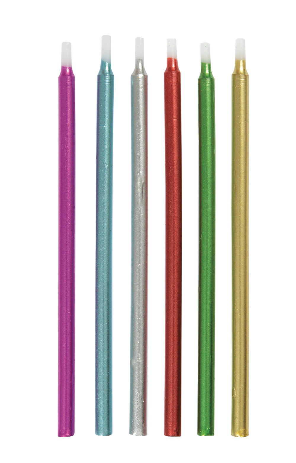 Metallic Birthday Candles 5in - Assorted 12ct