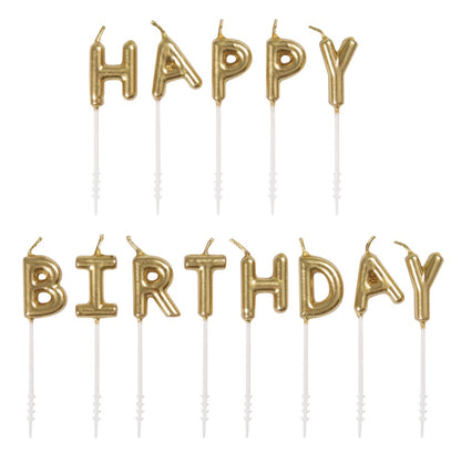 Gold Happy Birthday Letter Pick Birthday Candles
