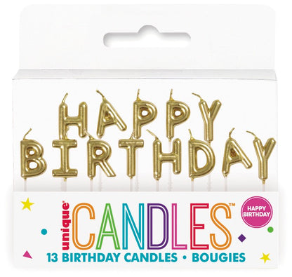 Gold Happy Birthday Letter Pick Birthday Candles