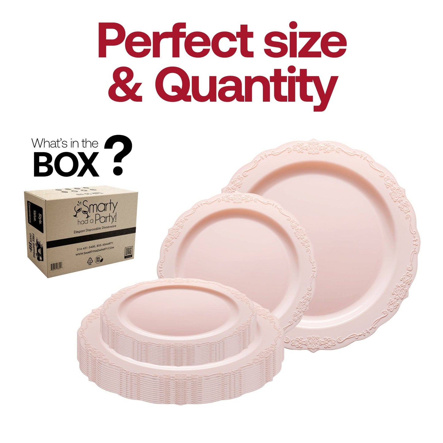 Pink Vintage Round Plastic Dinnerware Set