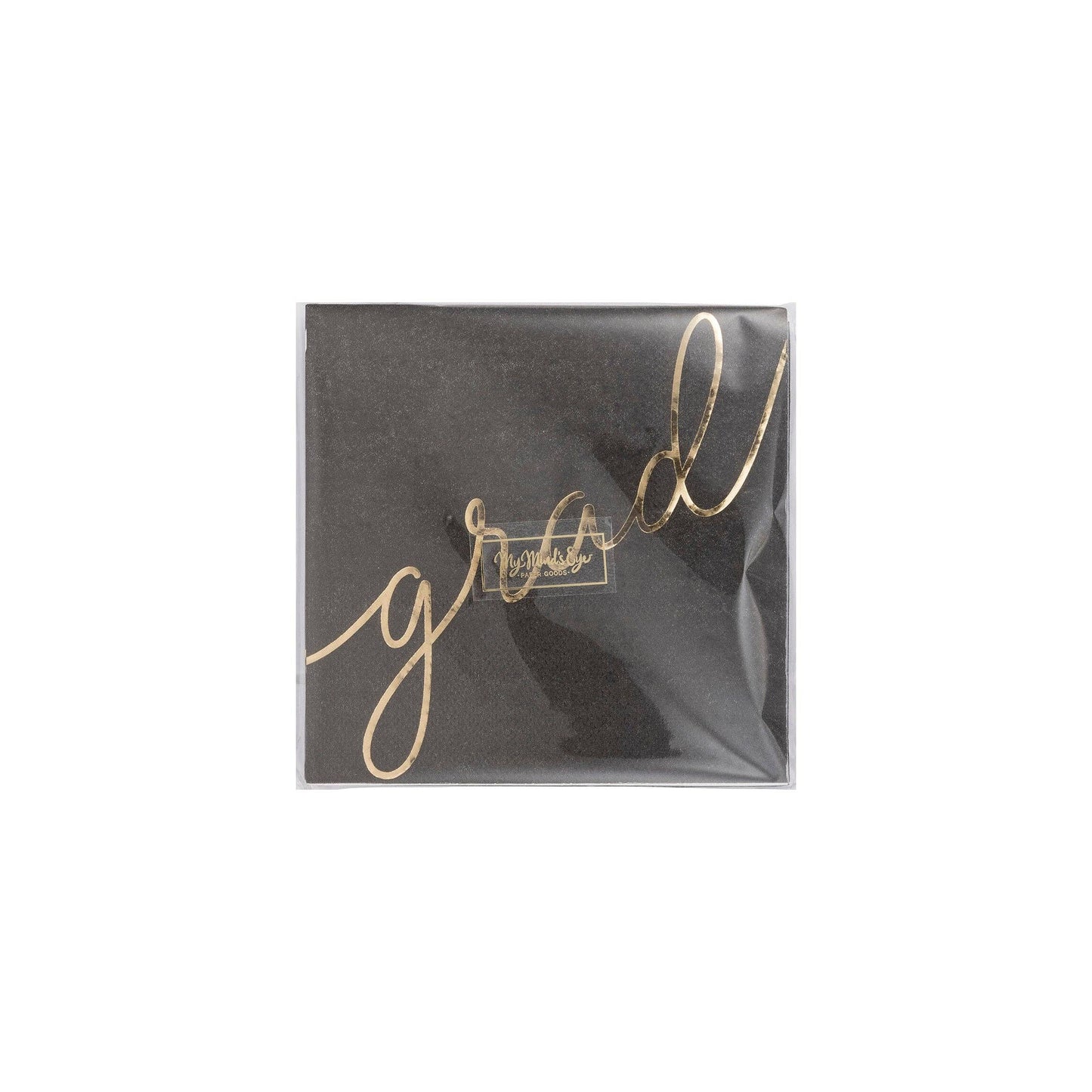 Script Grad Paper Cocktail Napkins 24ct