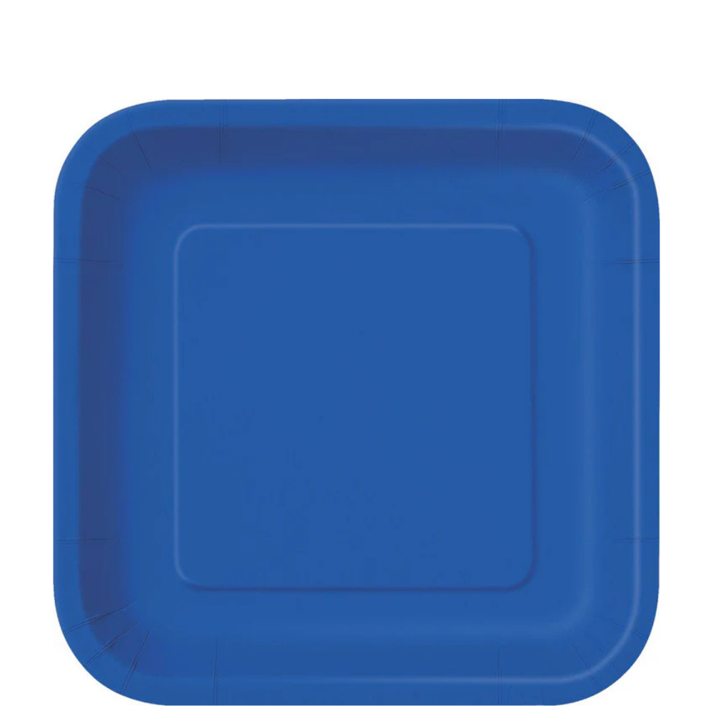 Royal Blue Square 7in Dessert Plates 16ct