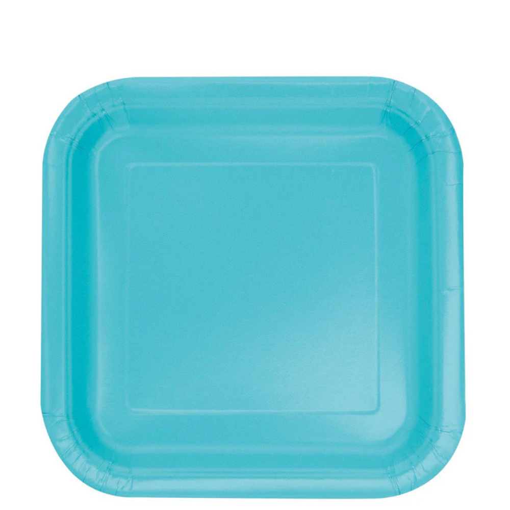 Teal Square 7in Dessert Plates 16ct