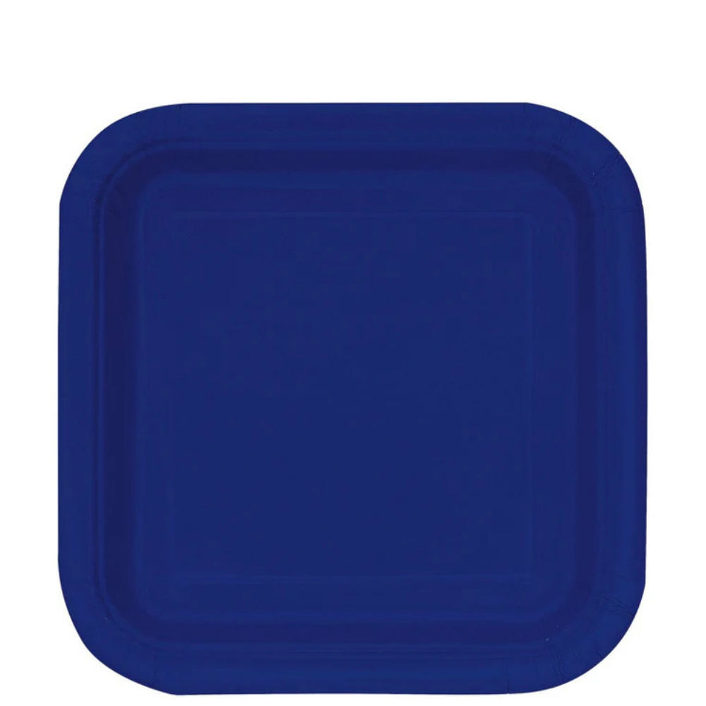 Navy Blue Square 7in Dessert Plates 16ct