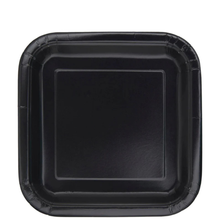 Black Square 7in Dessert Plates 16ct