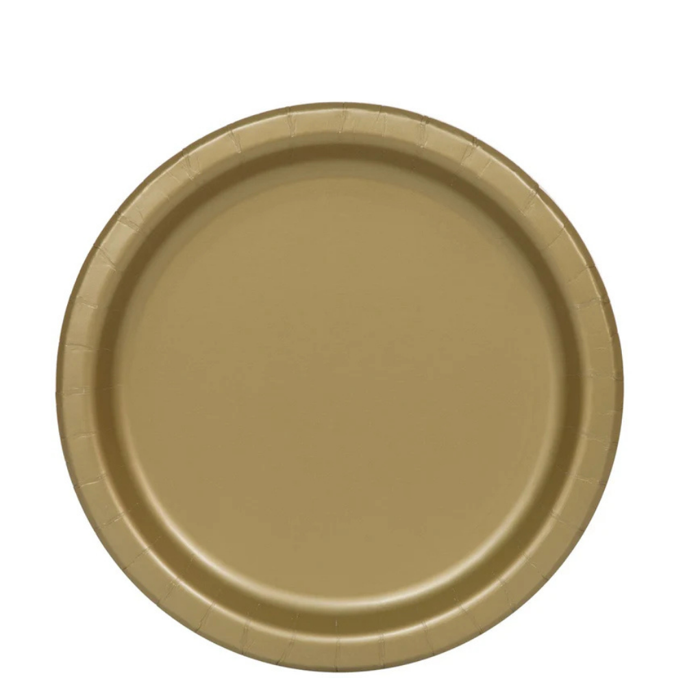 Gold 7in Paper Plates 20ct
