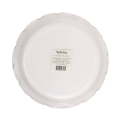 Teddy Bear Baby Pattern 9in Plates 8ct