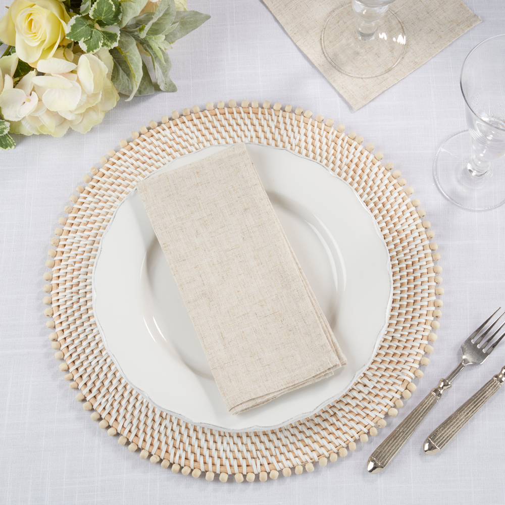 Classic Natural Linen-Blend 20" Dinner Napkin