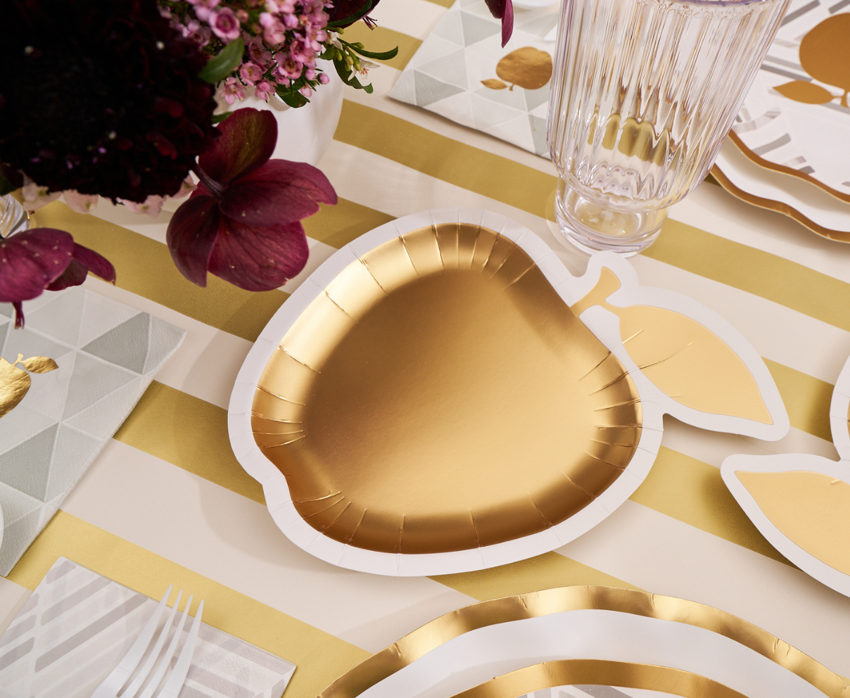 Golden Apple Die Cut Salad Plates/8pk