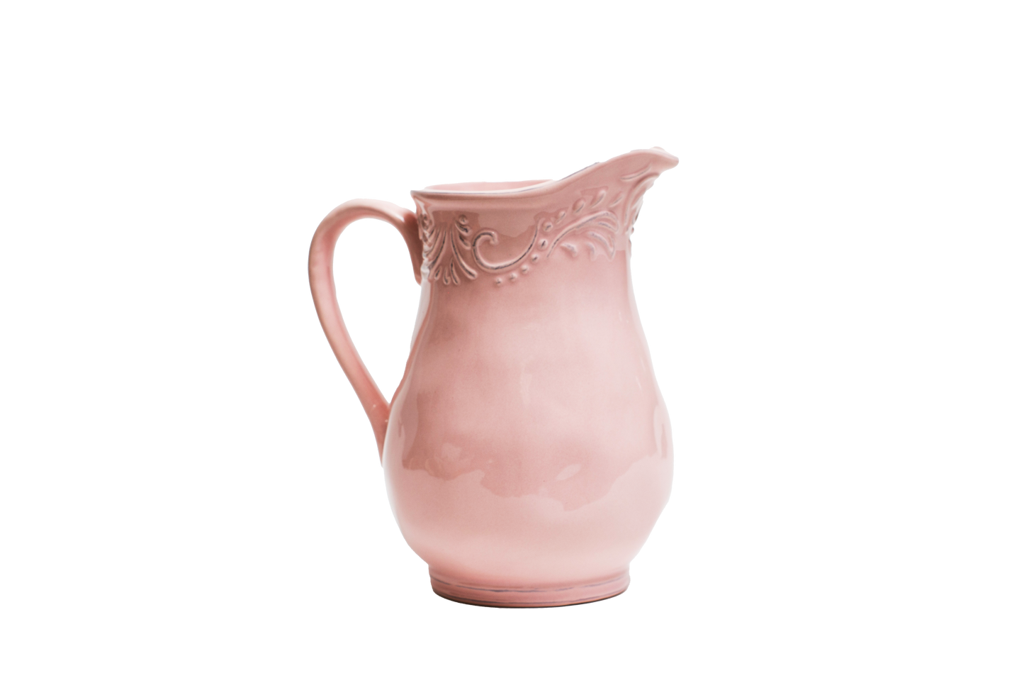 7.25"H Ceramic Pitcher with Embossed Details