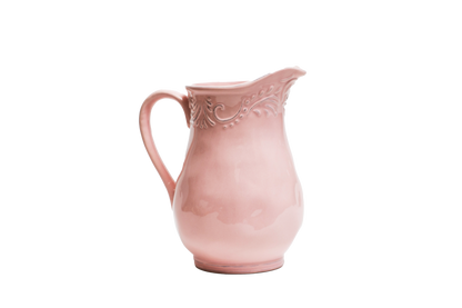 7.25"H Ceramic Pitcher with Embossed Details