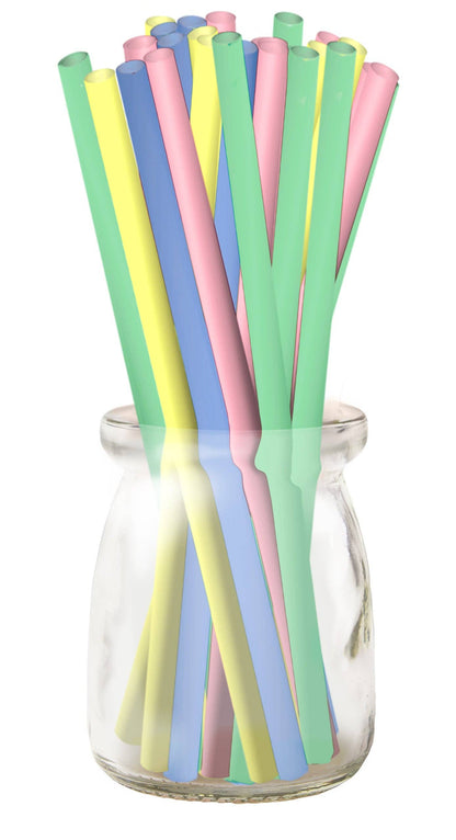 5” Cocktail Straw Assorted Compostable PLA/100pk