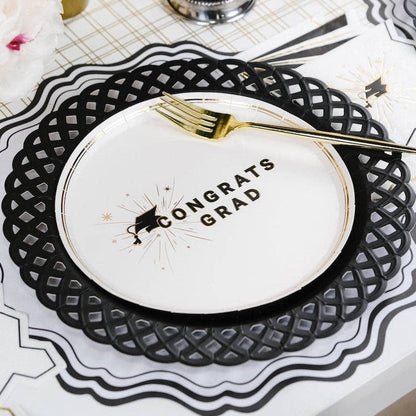 Black & White Fancy Placemats 12ct