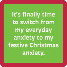 COASTER Xmas Anxiety | Funny Party Gift | Home Bar Decor