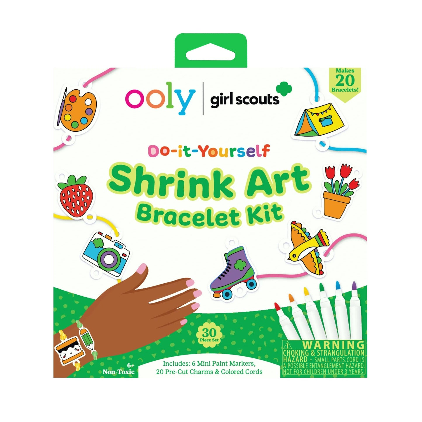 OOLY x Girl Scouts: Do-It-Yourself Shrink Art Bracelet Kit (30 PC Set)