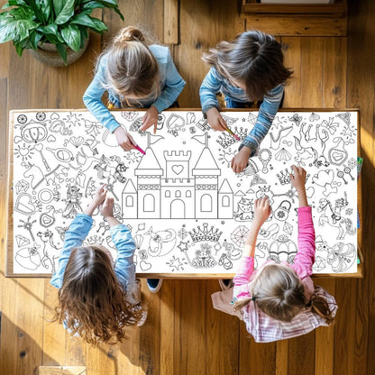 Princess Coloring Tablecloth | Princess Party Decor
