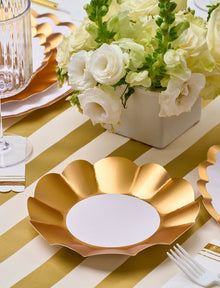 Gold and White 6.5in Scalloped Appetizer/Dessert Bowls 8ct