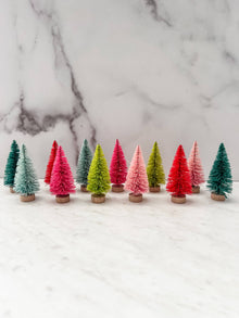 Colorful Mini Bottle Brush Trees - Set of 12