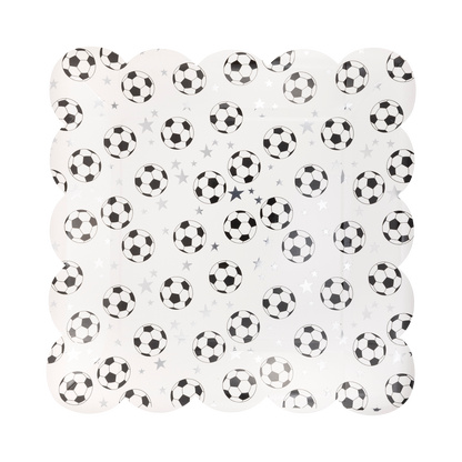 Scattered Soccer Ball 10in Plates 8ct