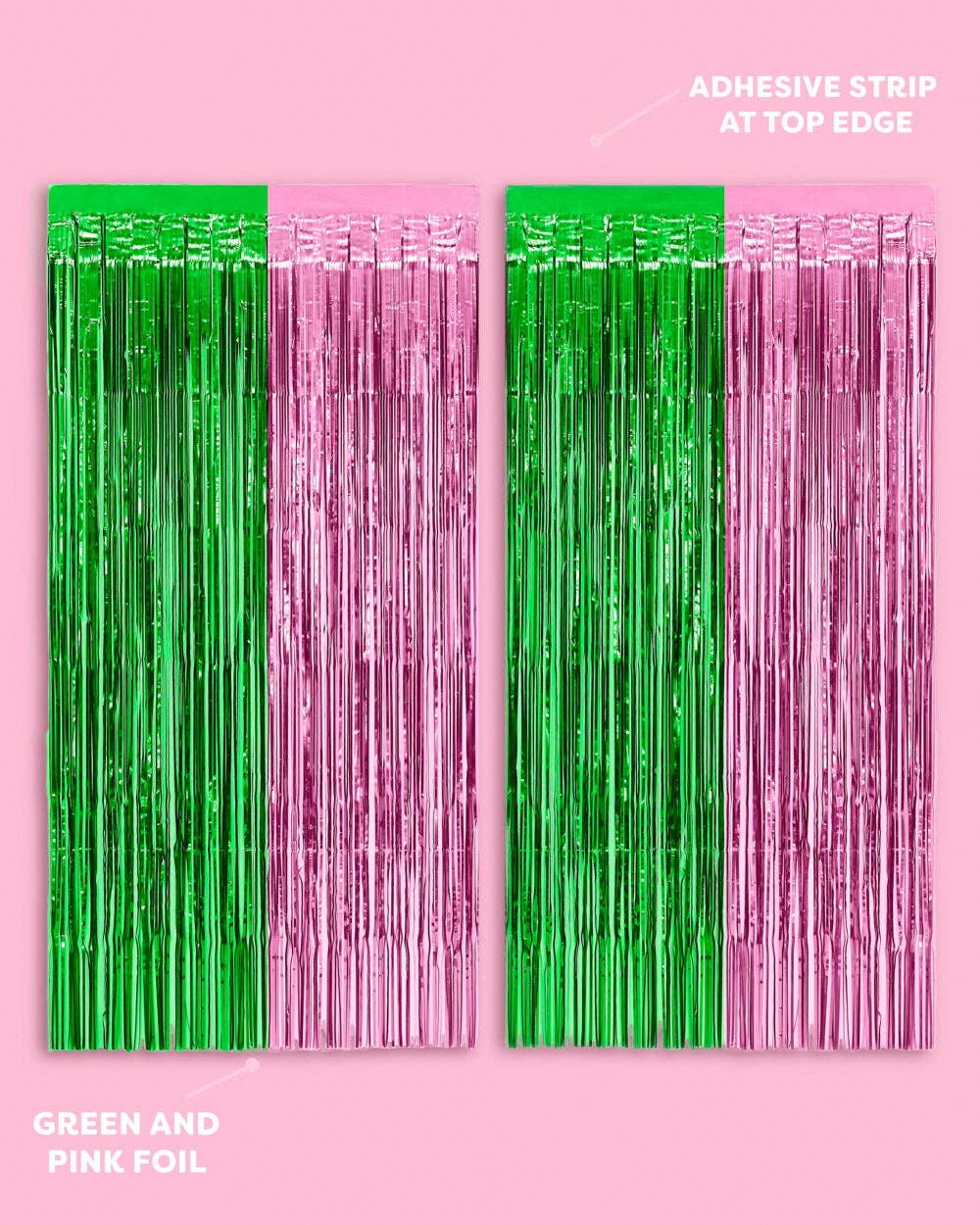 Wicked Witch Foil Curtain Pink + Green 2ct
