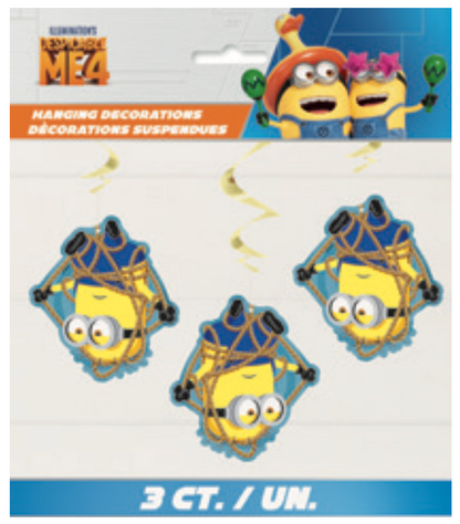 Despicable Me Hanging Swirl Decorations 26in 3ct