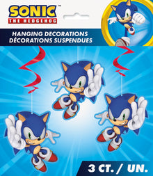 Sonic the Hedgehog Hanging Swirl Decorations 3ct