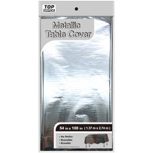 Silver Metallic Table Cover 54x108