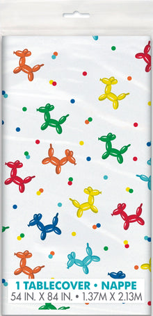 Balloon Dog Birthday Rectangular Plastic Table Cover 54in x 84in