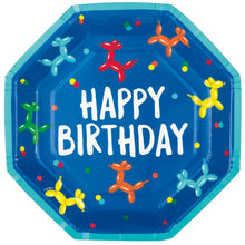 Balloon Dog Birthday Octagon Shaped 9.25in Plates 8ct