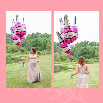 Pink Wine Bottle foil Balloon