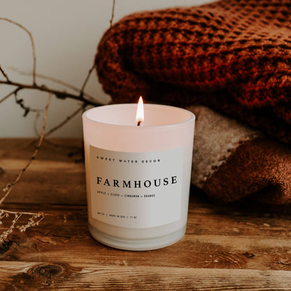 Farmhouse 11 oz Soy Candle - Fall Decor & Gifts