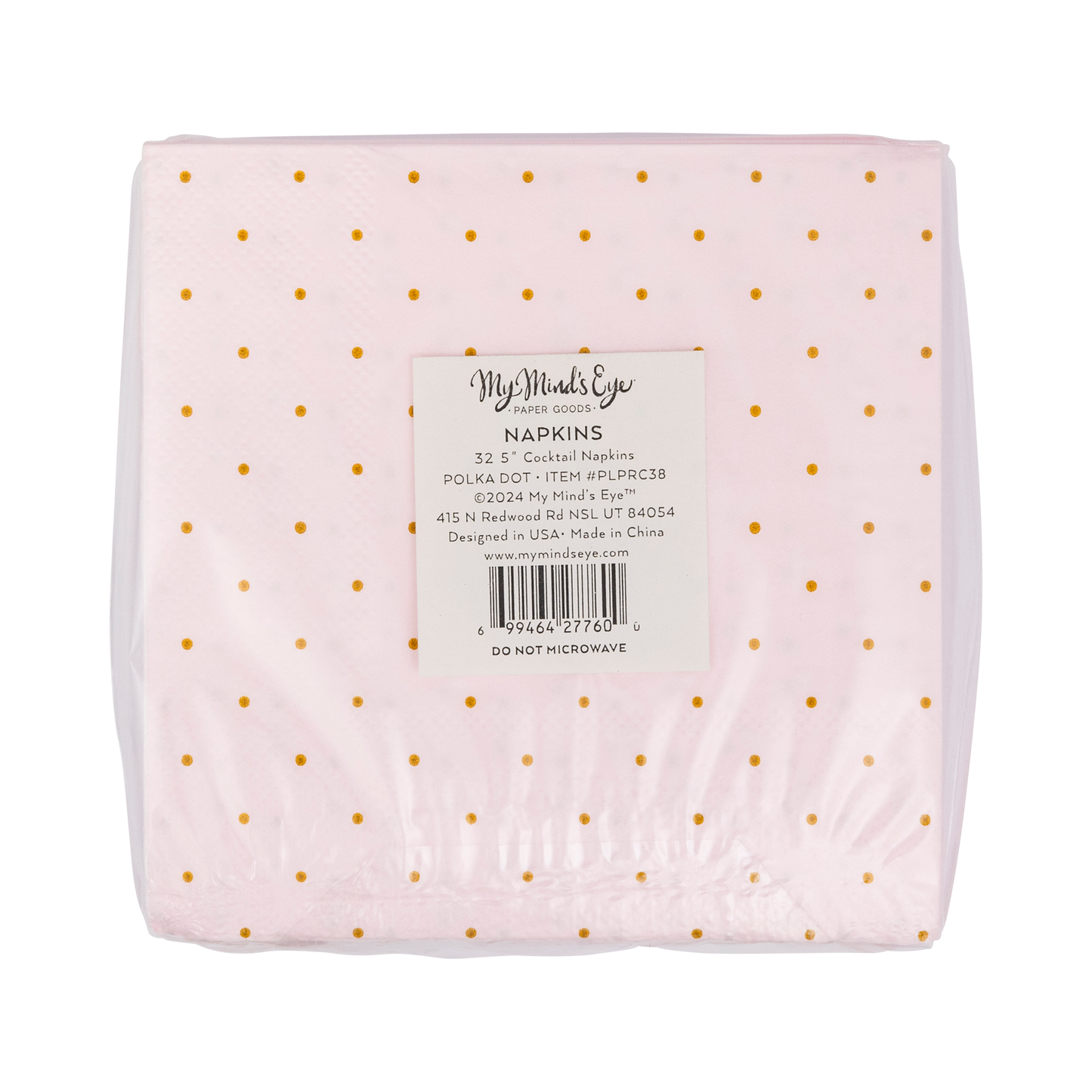 Princess Polka Dot Cocktail Napkins 18ct